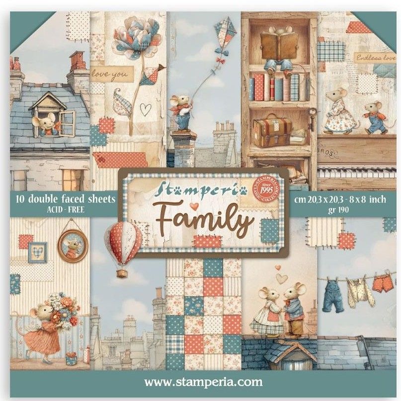 Stamperia - Family - 8"x8" Double-sided Paper Pad