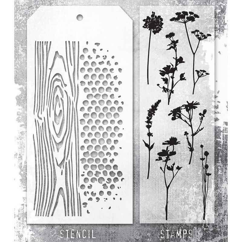 Stampers Anonymous - Tim Holtz - Stamp and Stencil Set - Set #59