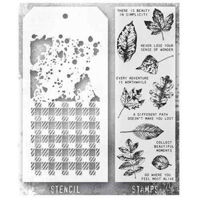 Stampers Anonymous - Tim Holtz - Stamp and Stencil Set - Set #50
