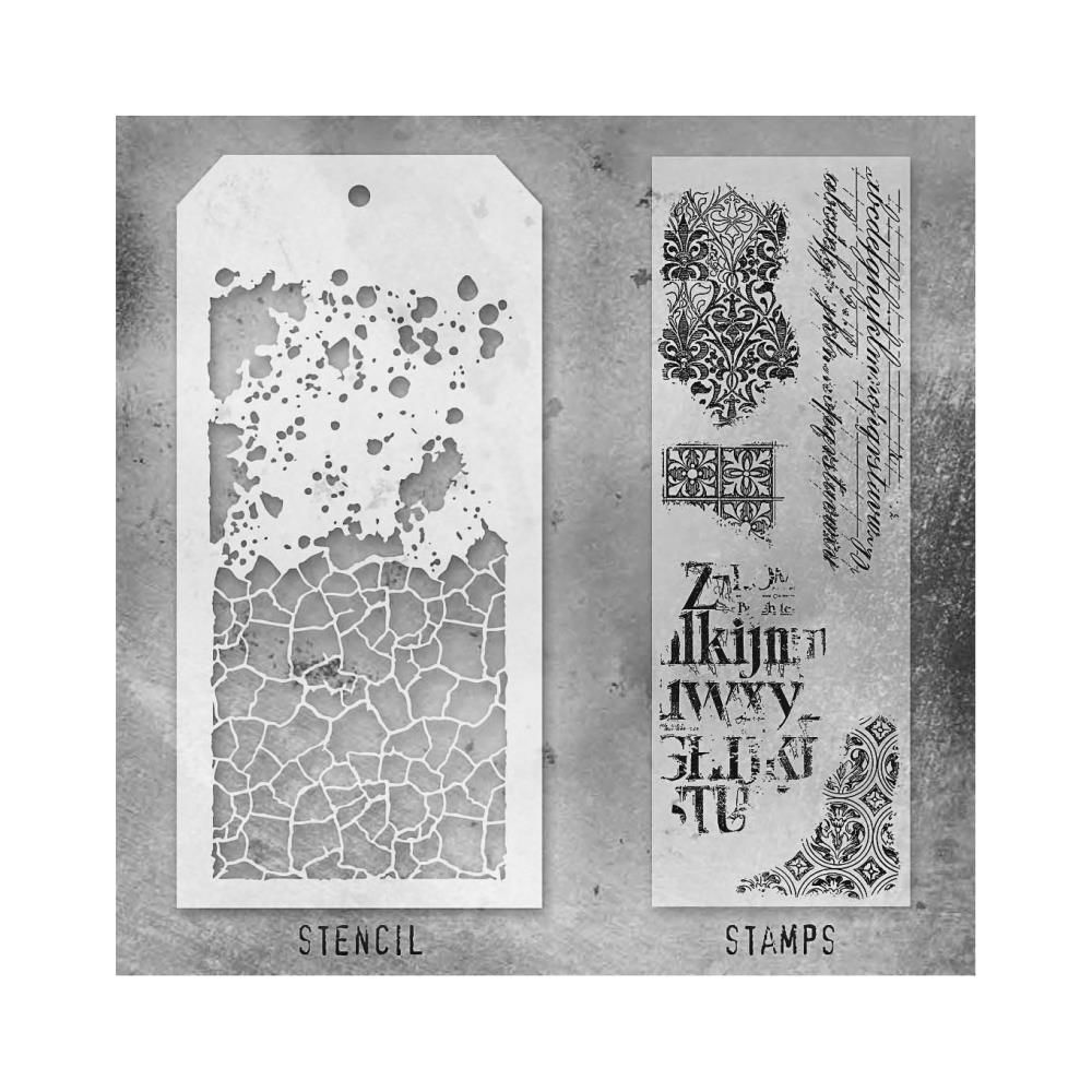 Stampers Anonymous - Tim Holtz - Stamp and Stencil Set - Set #23