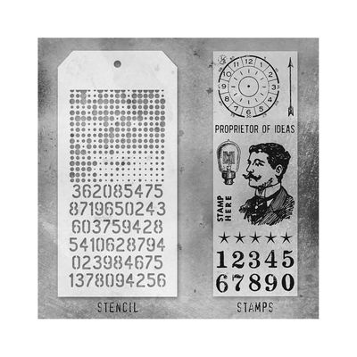 Stampers Anonymous - Tim Holtz - Stamp and Stencil Set - Set #18