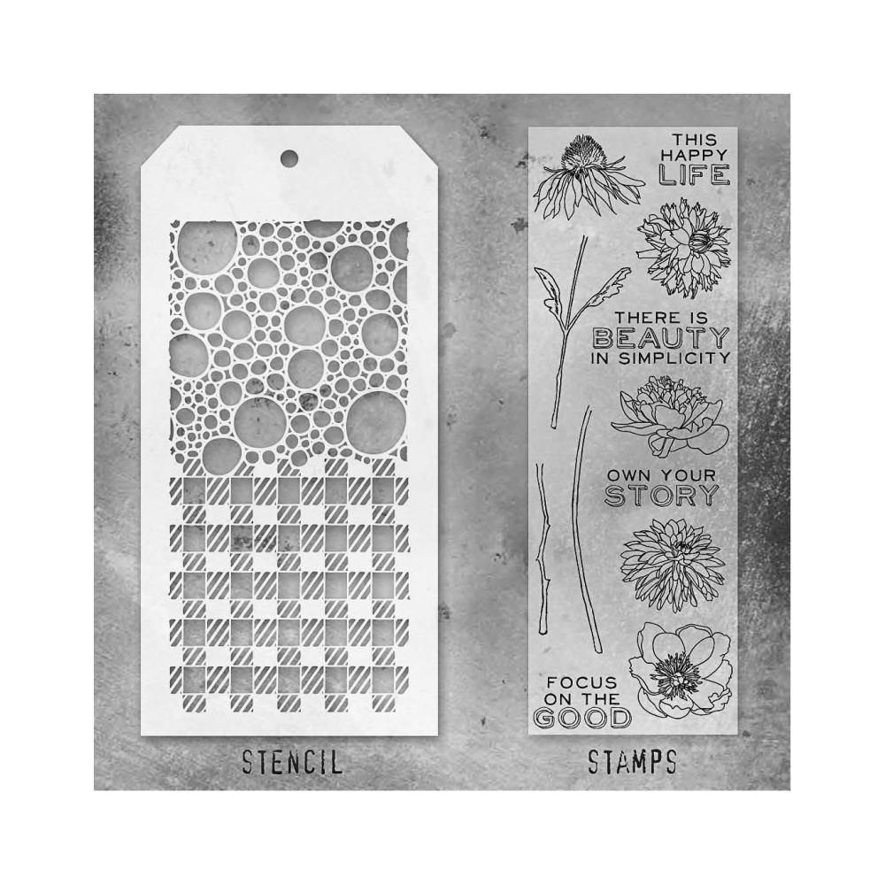 Stampers Anonymous - Tim Holtz - Stamp and Stencil Set - Set #24