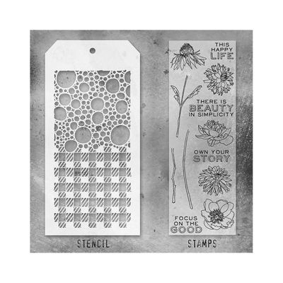 Stampers Anonymous - Tim Holtz - Stamp and Stencil Set - Set #24