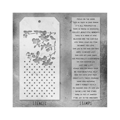 Stampers Anonymous - Tim Holtz - Stamp and Stencil Set - Set #13