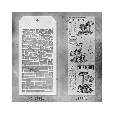 Stampers Anonymous - Tim Holtz - Stamp and Stencil Set - Set #12