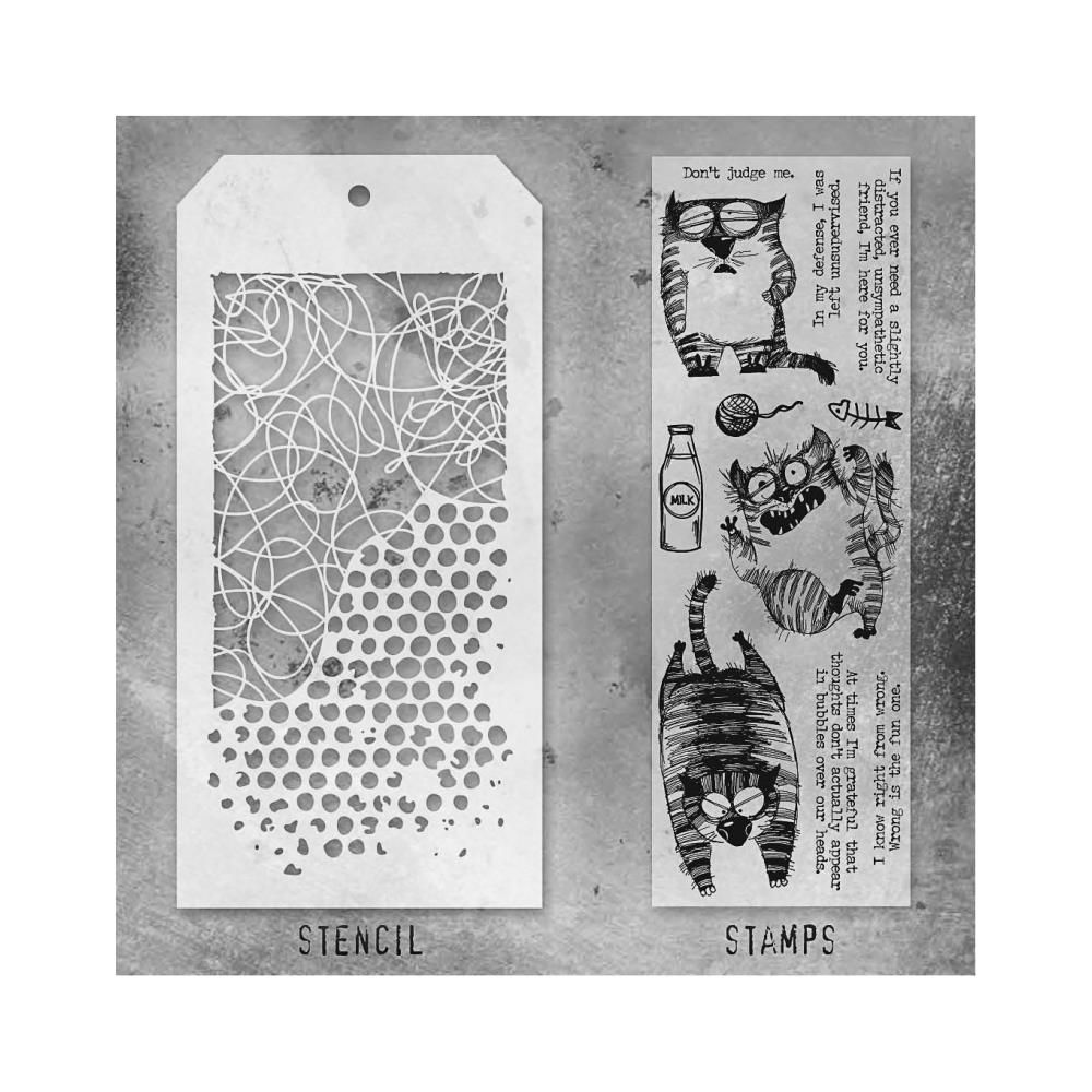 Stampers Anonymous - Tim Holtz - Stamp and Stencil Set - Set #10