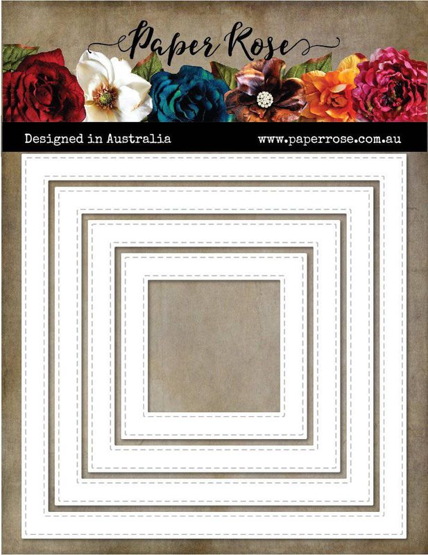 Paper Rose - Cutting Die - Stitched Square Frames