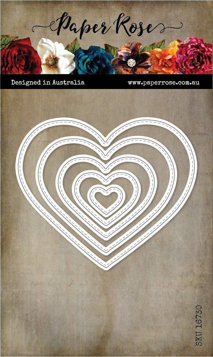 Paper Rose - Cutting Die - Stitched Hearts