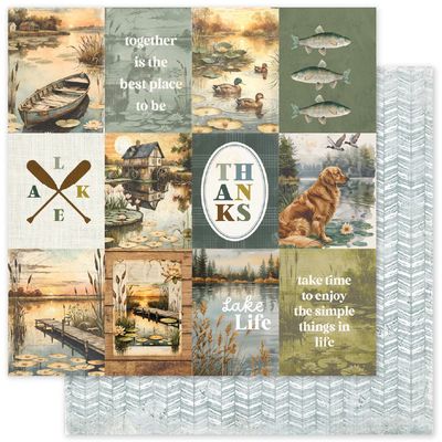 Paper Rose - 12"x12" Double-sided Paper - Lakeside Memories - A