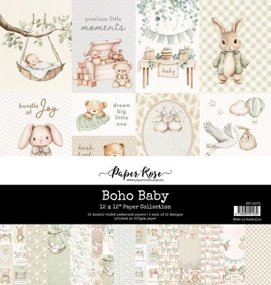 Paper Rose - Boho Baby 12"x12" Double-sided Paper Collection