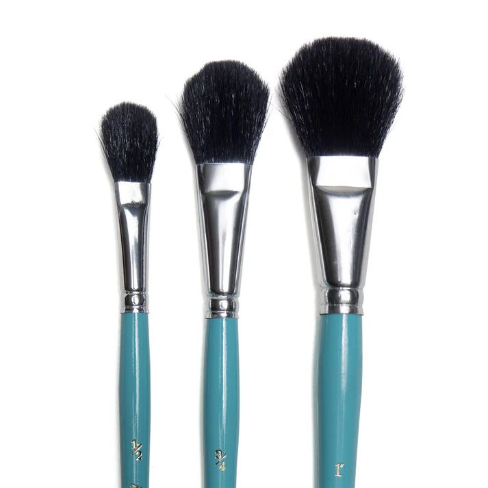 Art Basics - Mop Brush - Black Goat Hair - 3 different sizes