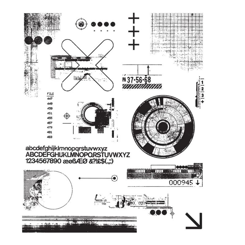 Stampers Anonymous - Tim Holtz - Cling Mount Stamp - Mini Glitch