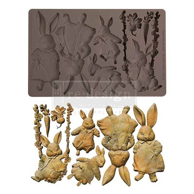 Prima Marketing - 5"x8" Silicone Moulds - Bunny Trail Tales