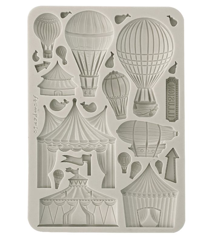 Stamperia - Alice in Christmas - A5 Silicone Mould - Circus and Air Balloons
