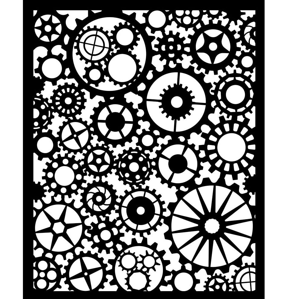 Stamperia - Voyages Fantastiques - Thick Stencil - 20x25cm - Gears Pattern