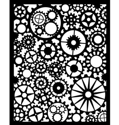 Stamperia - Voyages Fantastiques - Thick Stencil - 20x25cm - Gears Pattern