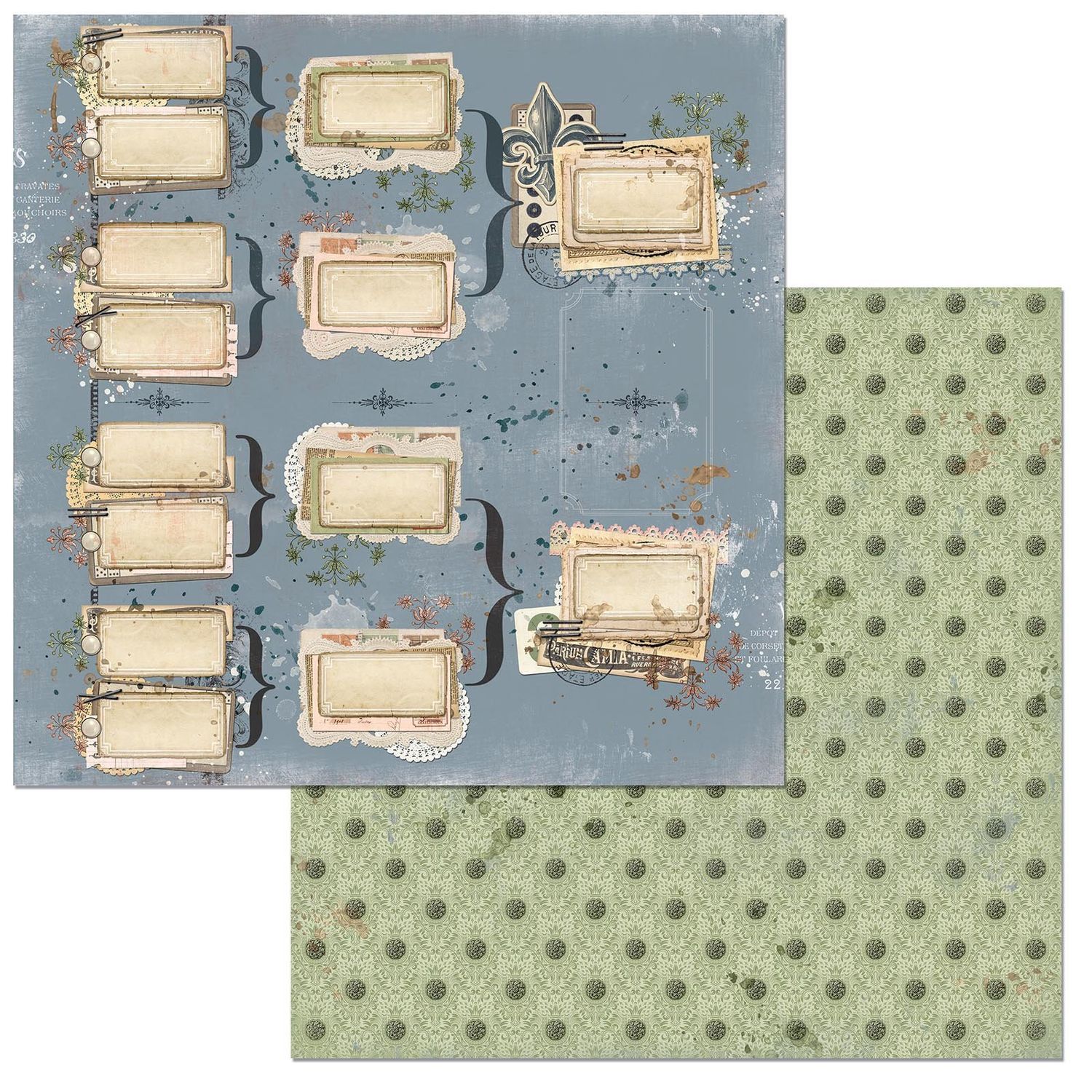 Bo Bunny - Once upon a Lifetime - 12"x12" Double-sided Paper -Ancestors