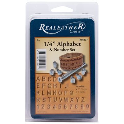 Realeather Crafts - 1/4" Alphabet And Number Leather Stamp Set