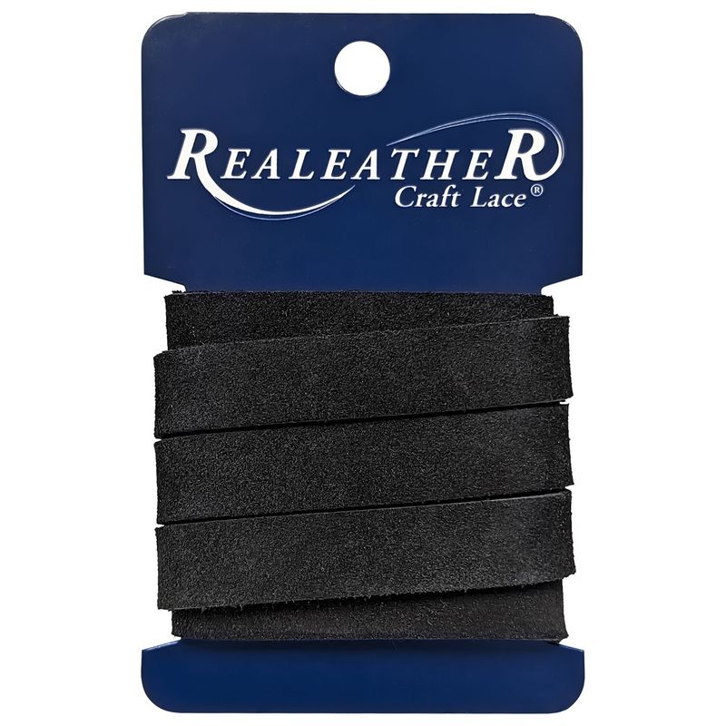 Realeather Crafts - Suede Strip 1/2" x 36" - Black