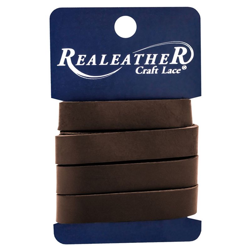 Realeather Crafts - Leather Strip 1/2" x 36" - Brown