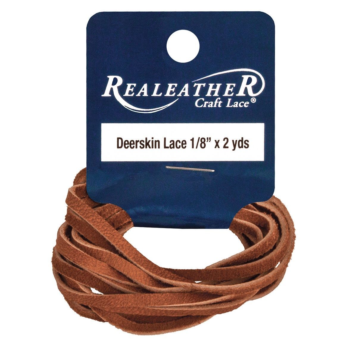 Realeather Crafts - Deerskin Lace 1/8" x 2 yards - Saddle Tan
