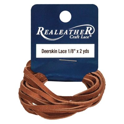 Realeather Crafts - Deerskin Lace 1/8" x 2 yards - Saddle Tan