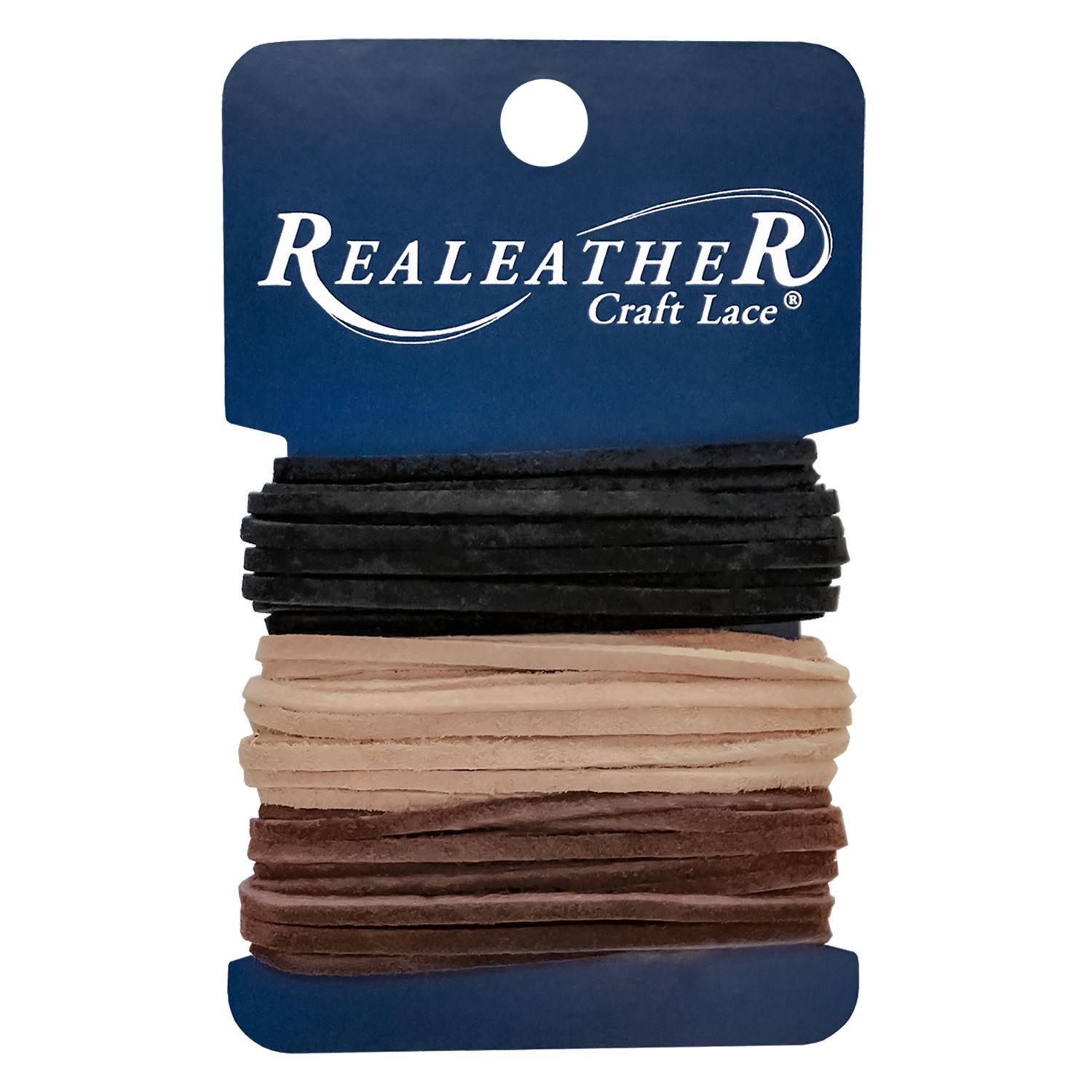 Realeather Crafts - Soft Suede Lace Combo - Black/Chocolate/Sandy Beach