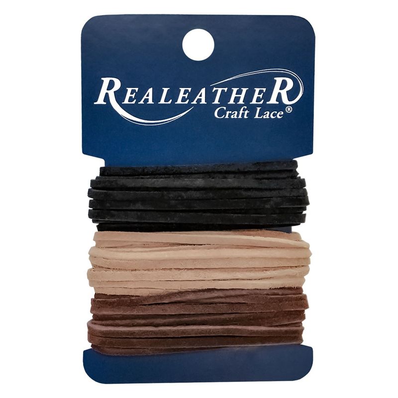 Realeather Crafts - Soft Suede Lace Combo - Black/Chocolate/Sandy Beach