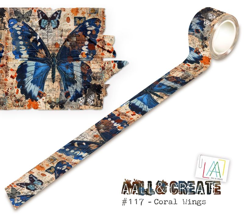 AALL &amp; Create - Washi Tape - Coral Wings - 25mm x 10m