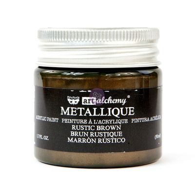 Prima Marketing - Art Alchemy - Metallique Acrylic Paint - Rustic Brown