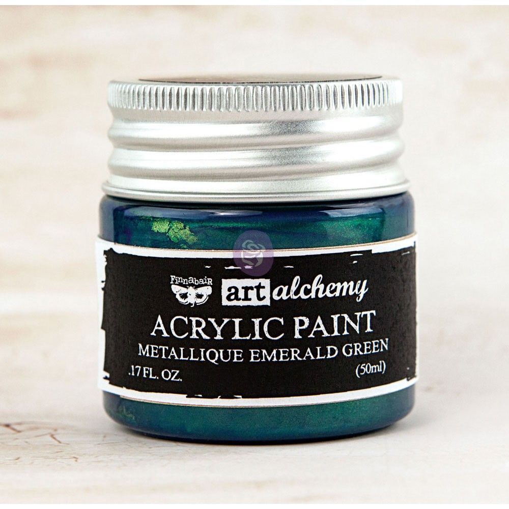 Prima Marketing - Art Alchemy - Metallique Acrylic Paint - Emerald Green