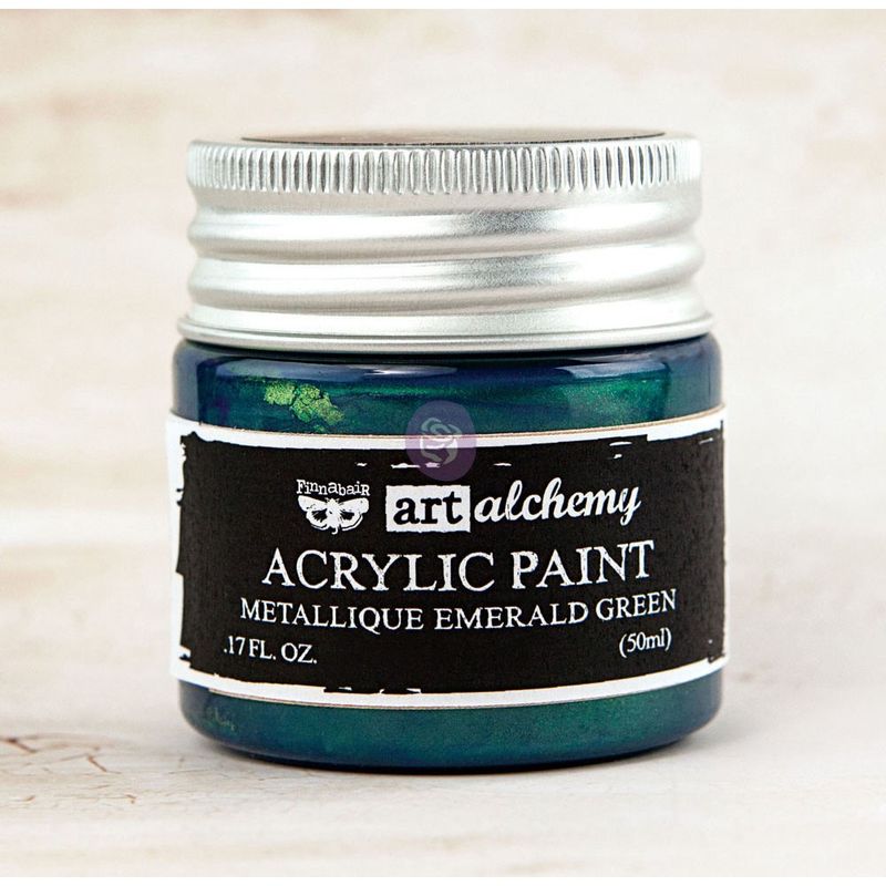 Prima Marketing - Finnabair - Art Alchemy - Metallique Acrylic Paint - Emerald Green