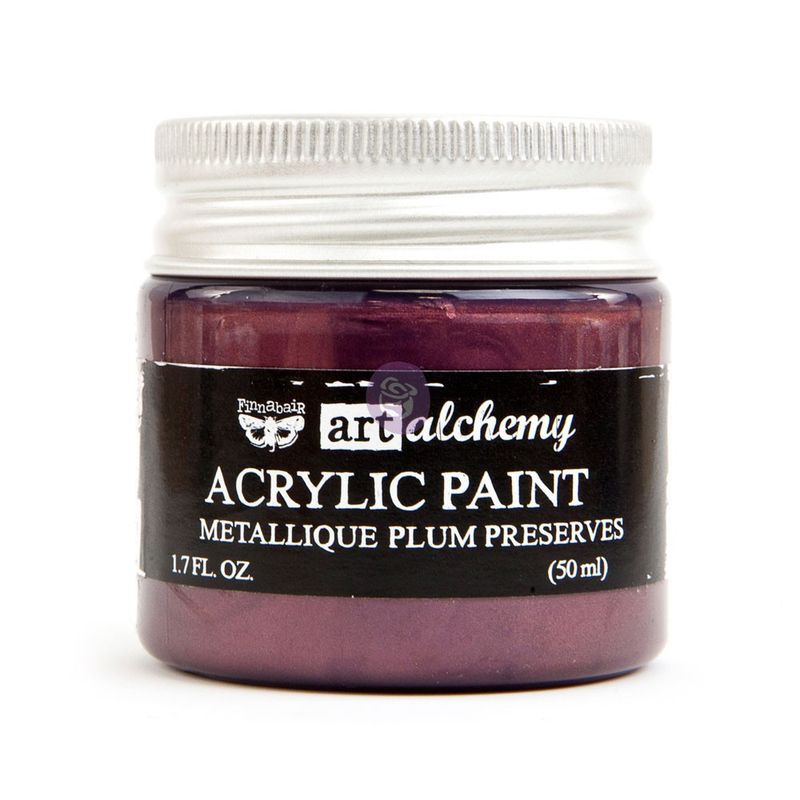 Prima Marketing - Finnabair - Art Alchemy - Metallique Acrylic Paint - Plum Preserve