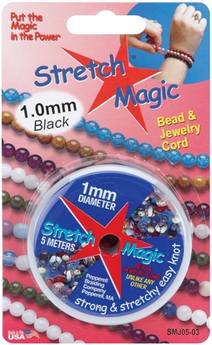 Pepperell - Stretch Magic Bead &amp; Jewelry Cord - 1mm - Black