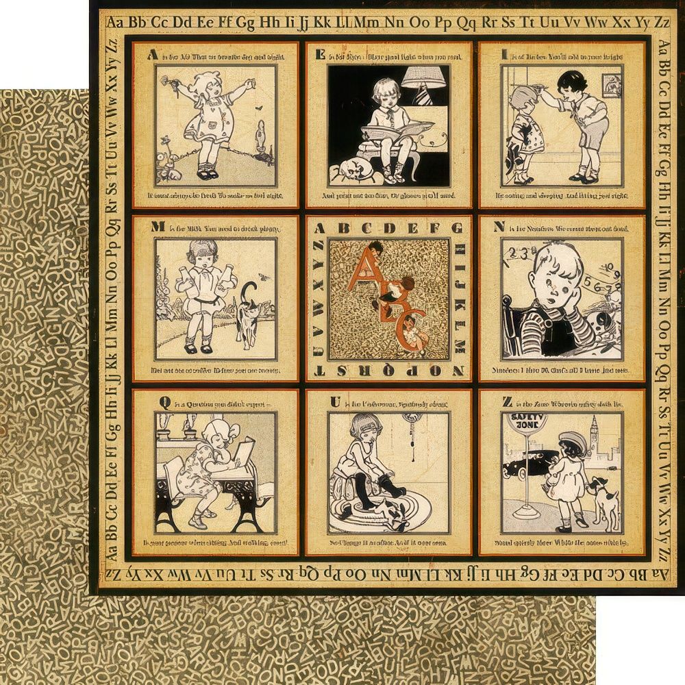 Graphic 45 - ABC Primer - 12"x12" Double-sided Paper - Alphabet Soup