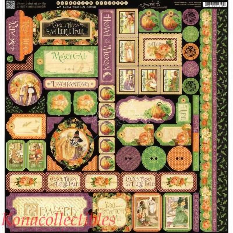 Graphic 45 - An Eerie Tale - 12"x12" Sticker Sheet