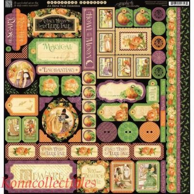 Graphic 45 - An Eerie Tale - 12"x12" Sticker Sheet