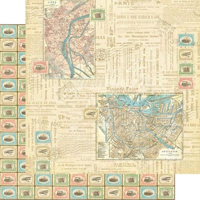 Graphic 45 - Come Away With Me- 12"x12" D/S Paper - Travel Odyssey