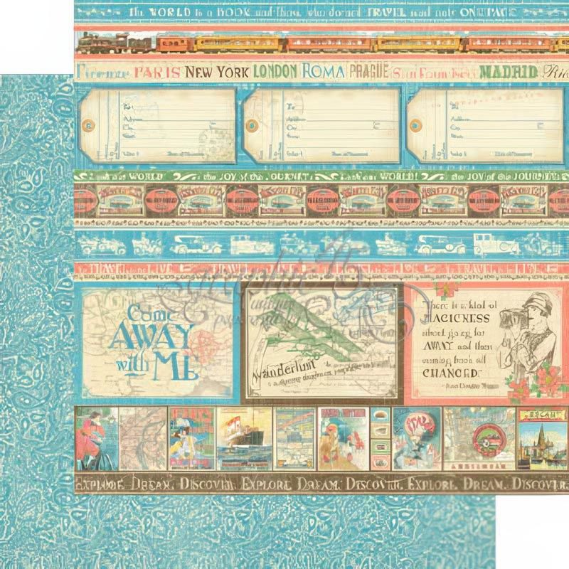 Graphic 45 - Come Away With Me- 12"x12" D/S Paper - Look Out World