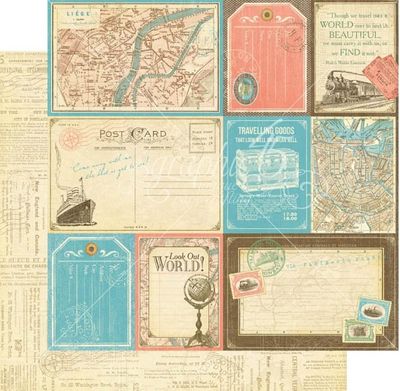 Graphic 45 - Come Away With Me- 12"x12" D/S Paper - Globetrotter