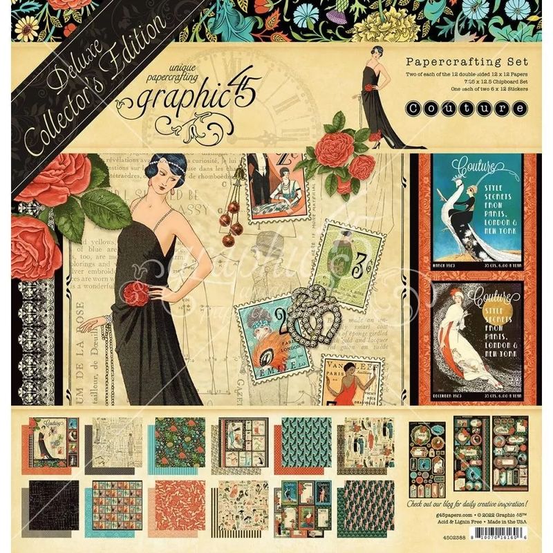 Graphic 45 - Couture - 12"x12" Papercrafting Set