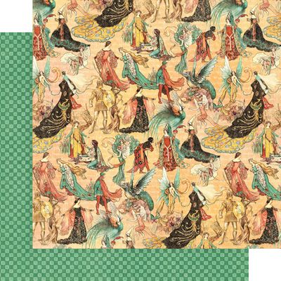 Graphic 45 - Enchanted Forest - 12"x12" D/S Paper - Dazzling Damsel