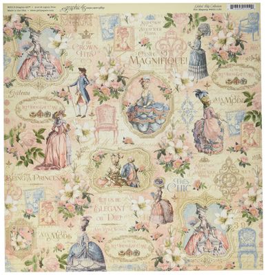 Graphic 45 - Gilded Lily - 12"x12" D/S Paper - Her Majesty