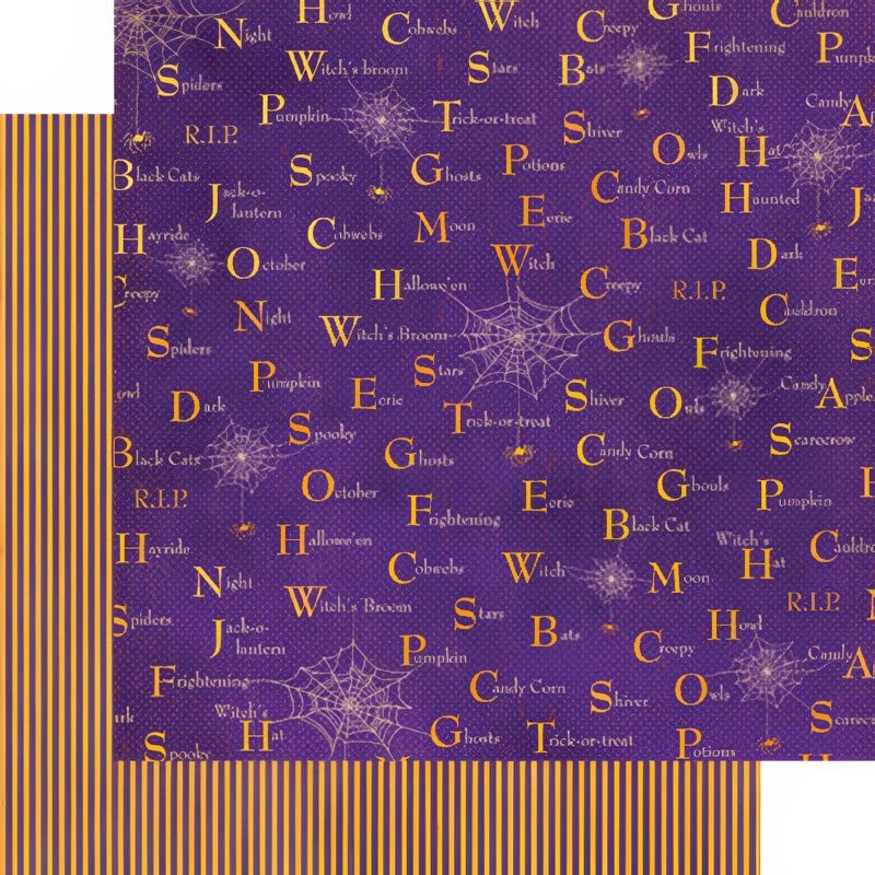 Graphic 45 - Happy Haunting - 12"x12" D/S Paper - Word Play