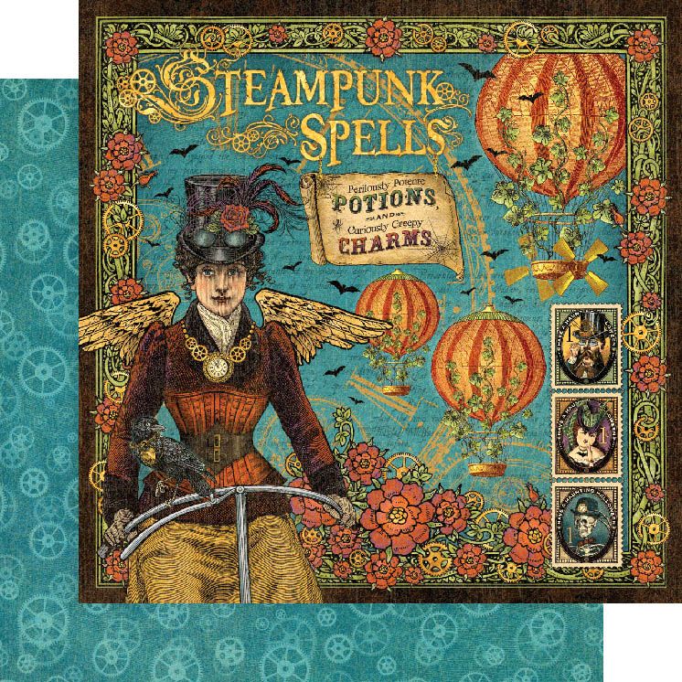 Graphic 45 - Steampunk Spells - 12"x12" Do/S Paper - Steampunk Spells