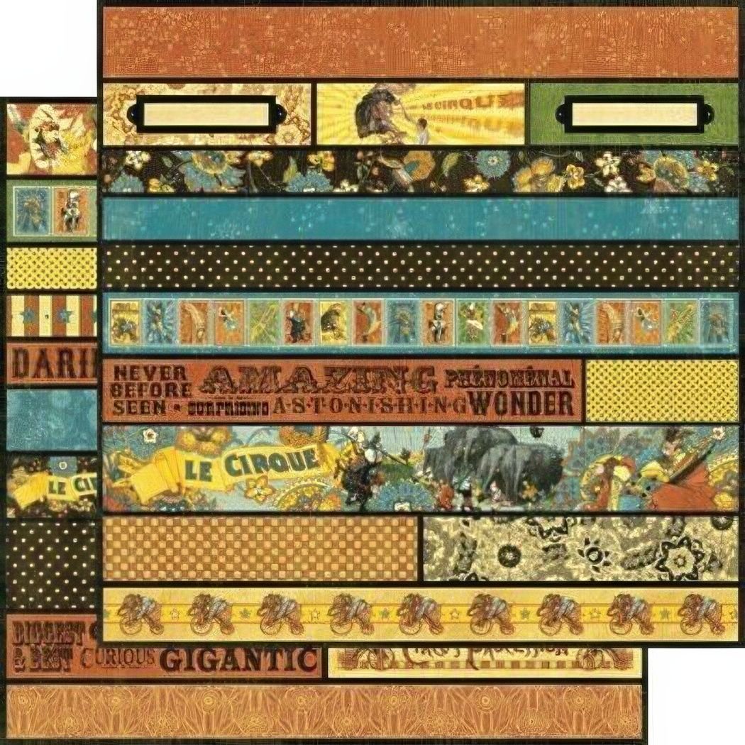 Graphic 45 - Le Cirque - 12"x12" D/S Paper - Borders - Die Cut