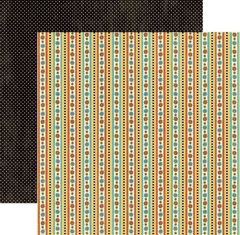 Graphic 45 - Mother Goose - 12"x12" Double-sided Paper - Sunshine Stripe