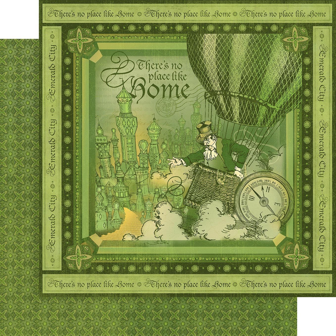 Graphic 45 - The Magic of OZ - 12"x12" D/S Paper - Emerald City