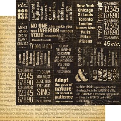 Graphic 45 - Typography - 12"x12" Double-sided Paper - Journey