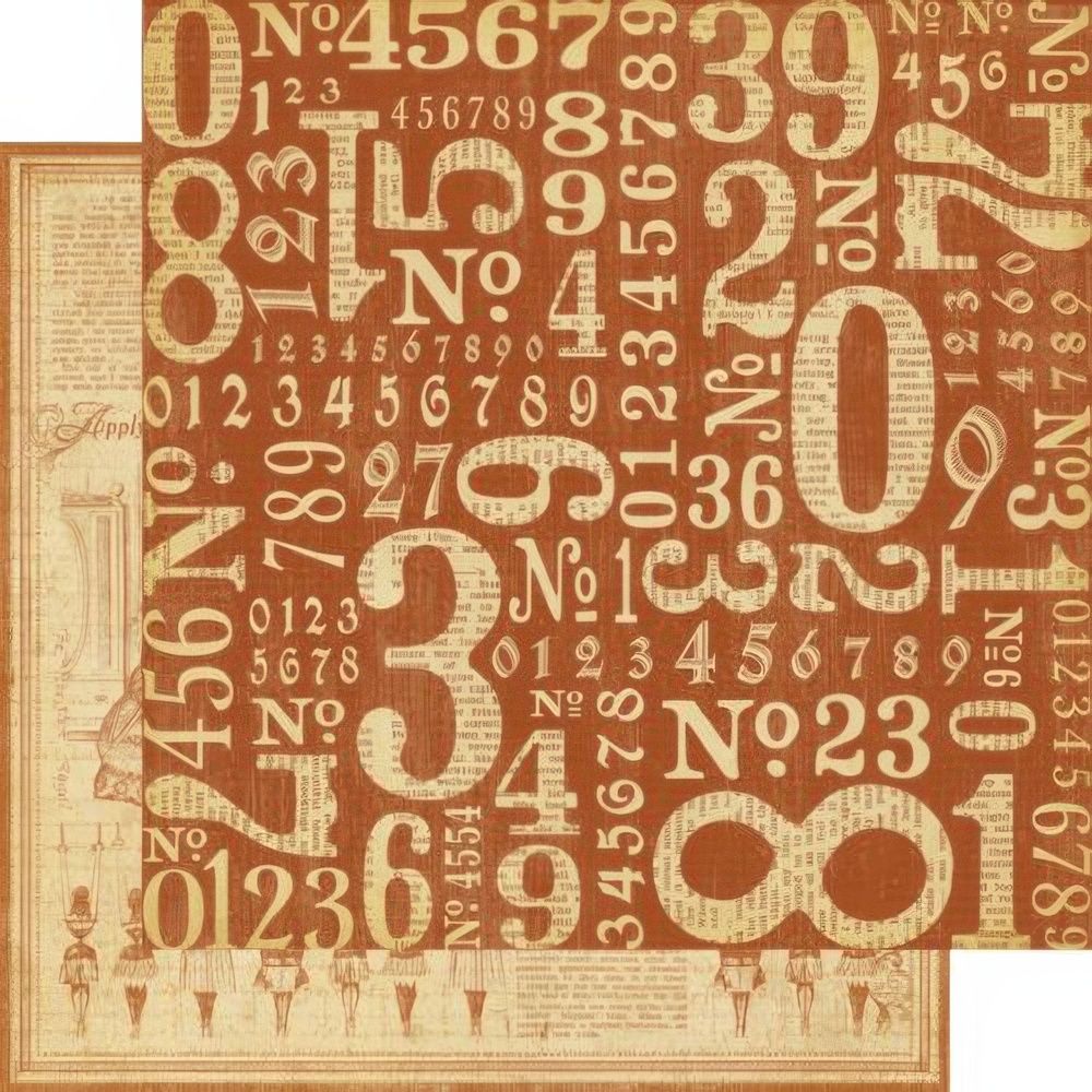 Graphic 45 - Olde Curiousity Shoppe - 12"x12" D/S Paper - Counting Down